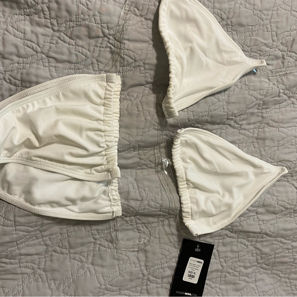 White PVC clear strap bikini